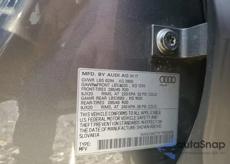 2017 Audi Q7 Premium Plus z USA, uszkodzony, nr VIN WA1LHAF71HD053398